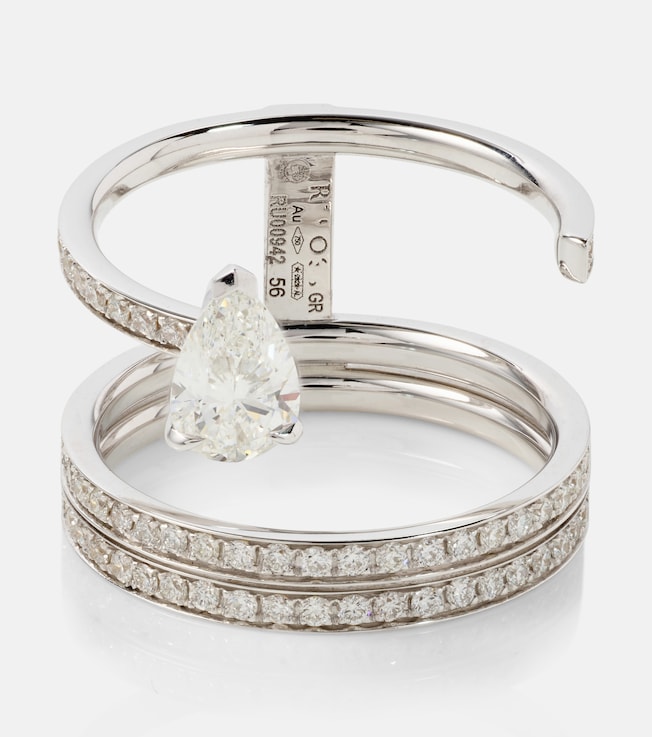 Serti Sur Vide 18kt white gold ring with diamonds | Repossi