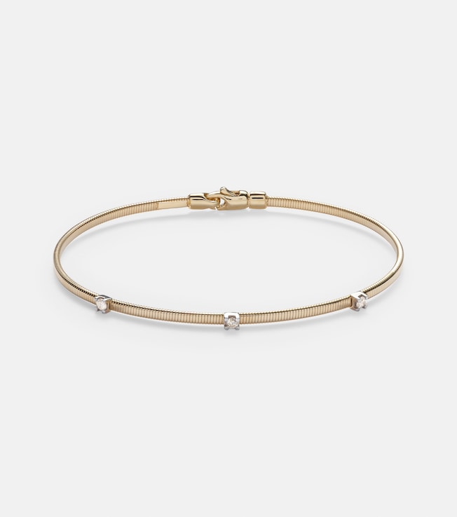 Liquid Gold 14kt gold bracelet with diamonds | Stone and Strand