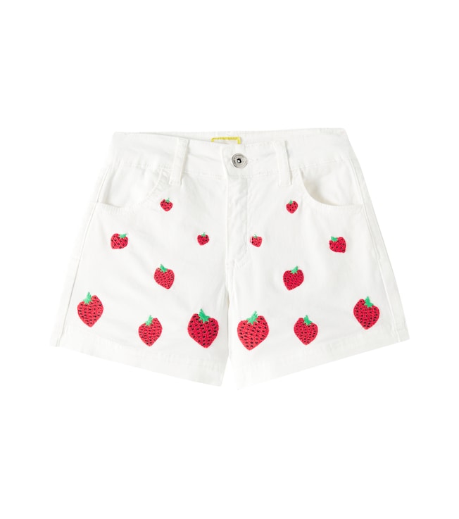 Embroidered cotton-blend twill shorts | Fábula