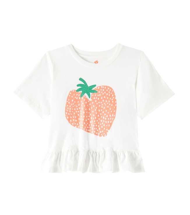 Ruffled glitter cotton T-shirt | Fábula