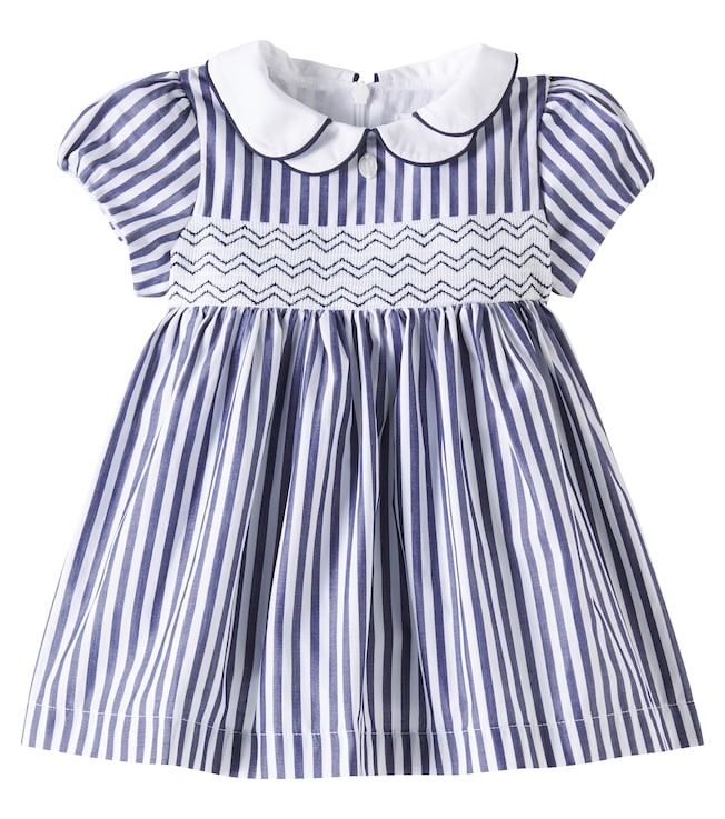 Baby striped cotton poplin dress | Patachou