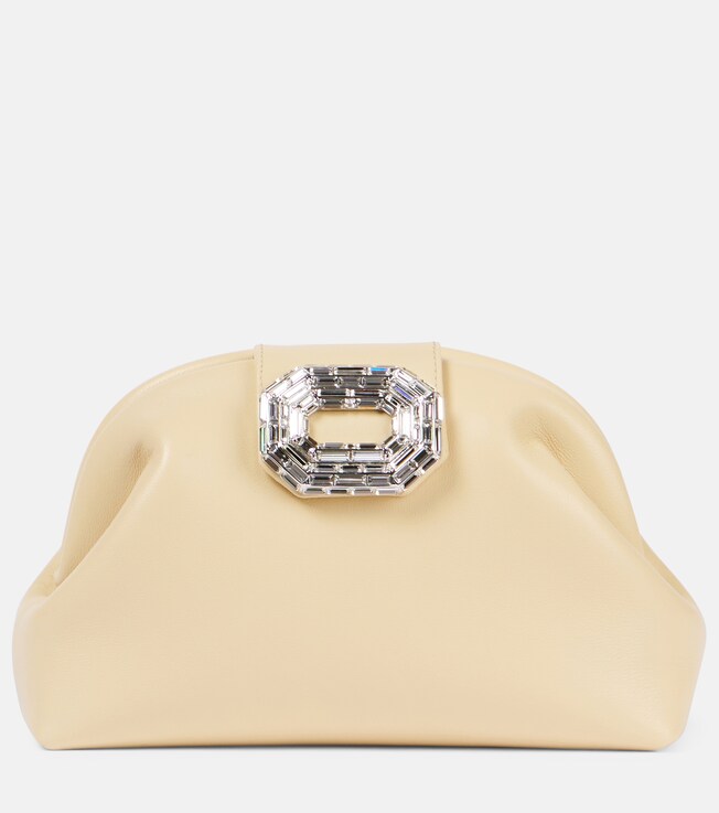 Camelia embellished leather clutch | Amina Muaddi