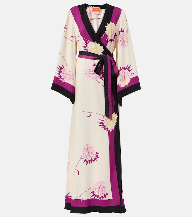 Floral silk twill wrap dress | La DoubleJ