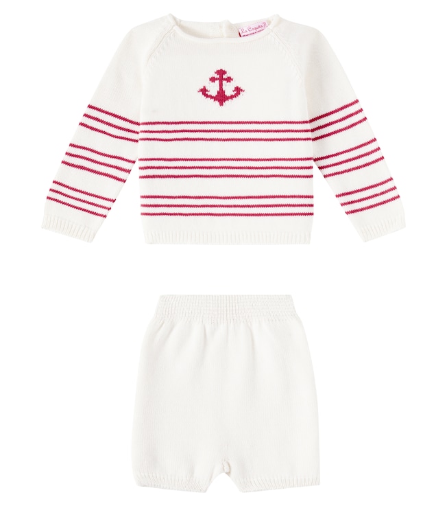 Baby Ancla cotton sweater and shorts set | La Coqueta