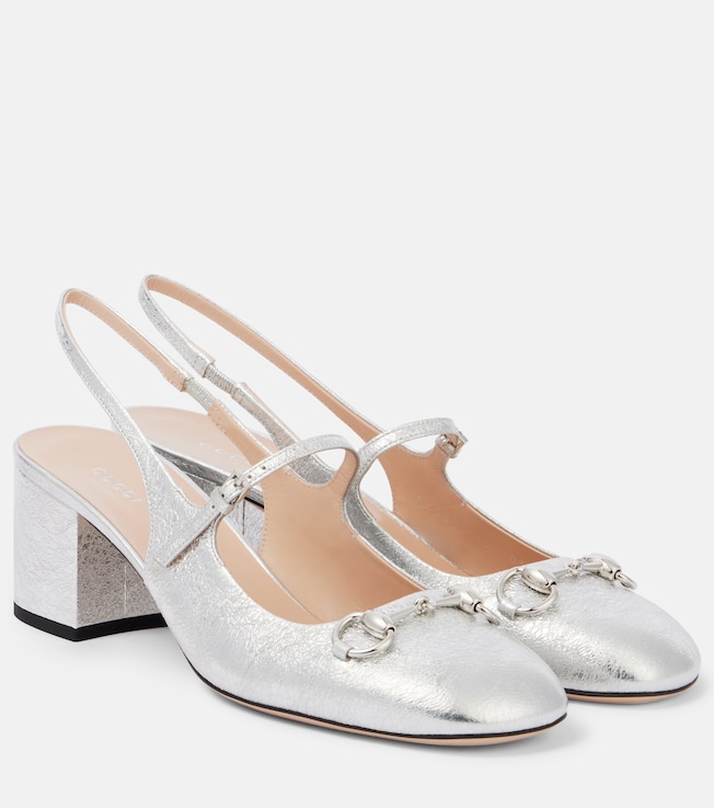 Horsebit leather slingback pumps | Gucci