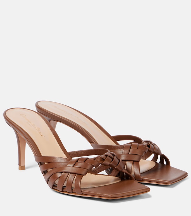 Vyna 70 metallic leather mules | Gianvito Rossi