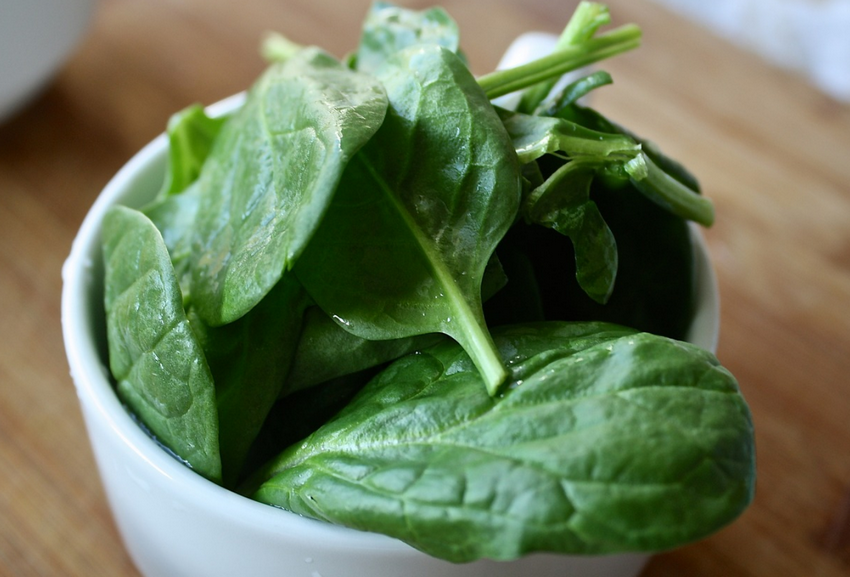 Spinach in a cup